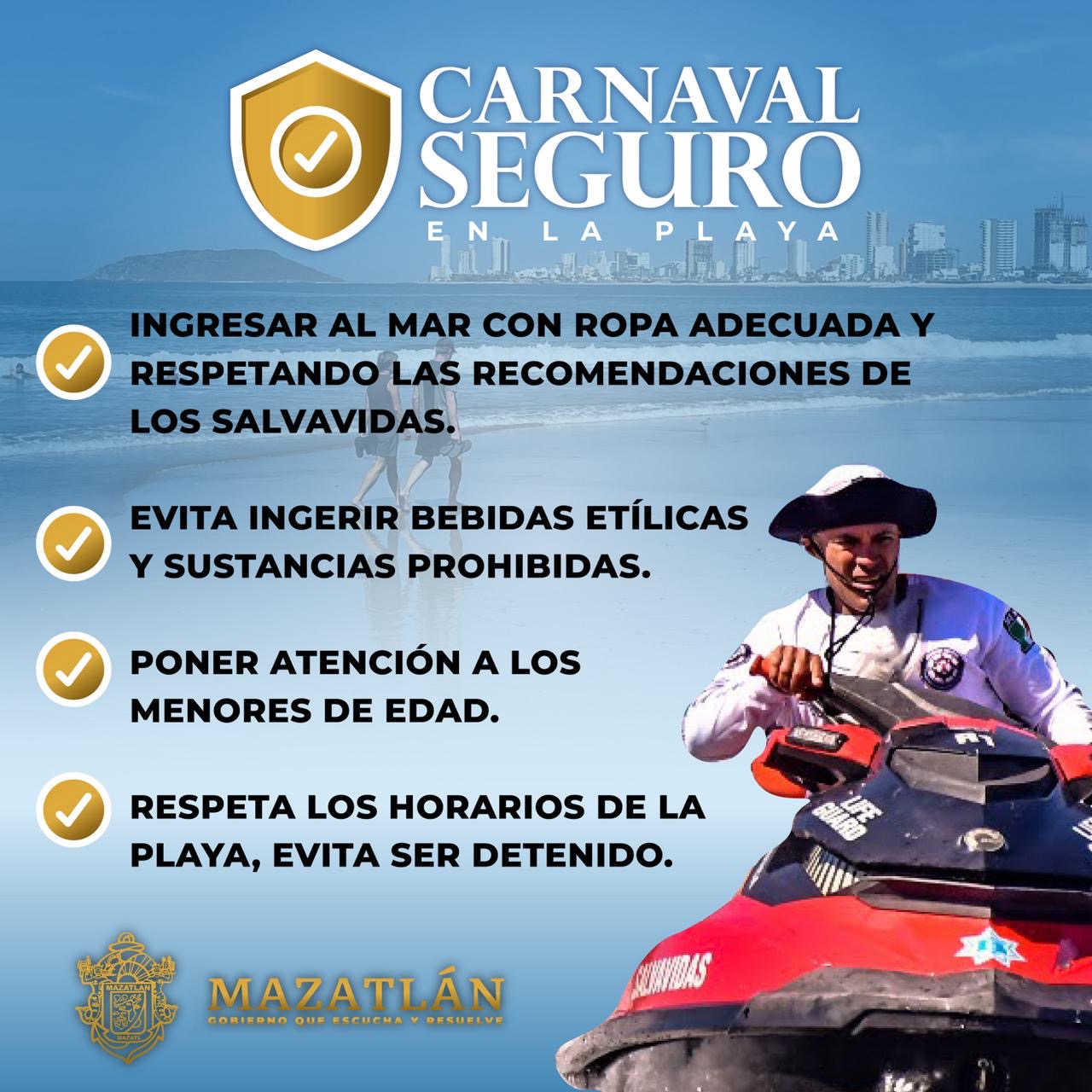 DURANTE EL CARNAVAL INCREMENTA EL NÚMERO DE BAÑISTAS EN LAS PLAYAS, POLICÍA ACUÁTICA HACE RECOMENDACIONES IMPORTANTES.