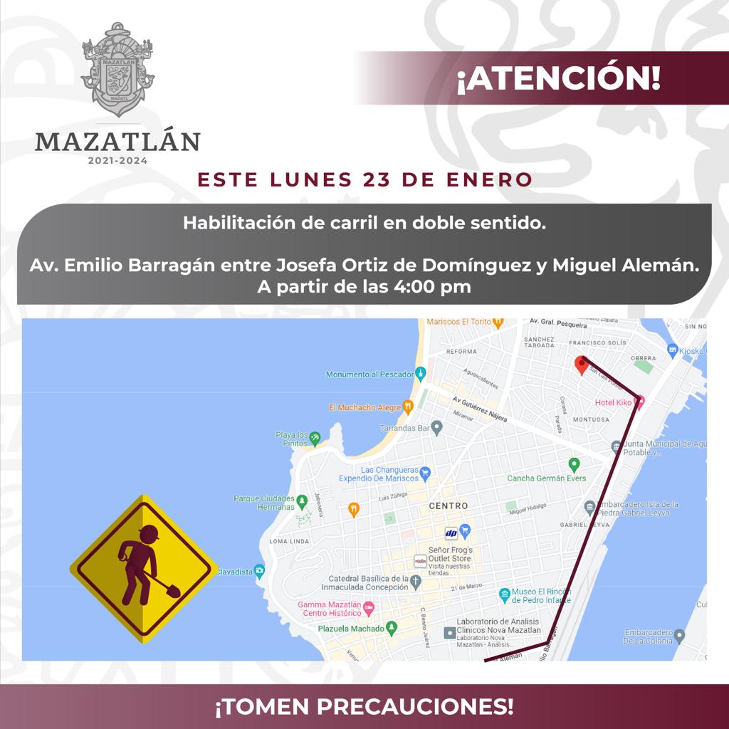 Habilitarán carril de sur a norte de Emilio Barragán en doble sentido por interconexión de tuberías