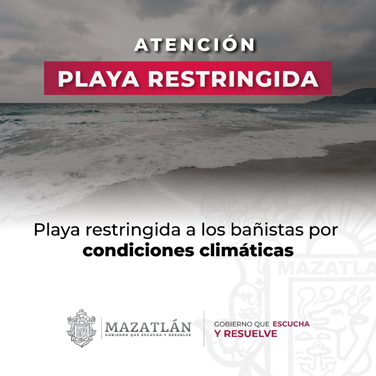 Policía Acuática restringe algunas zonas de playa por oleaje elevado.
