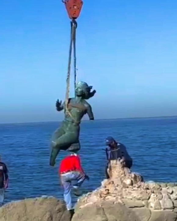 “La diosa de los mares” es sometida a trabajos de mantenimiento y conservación.